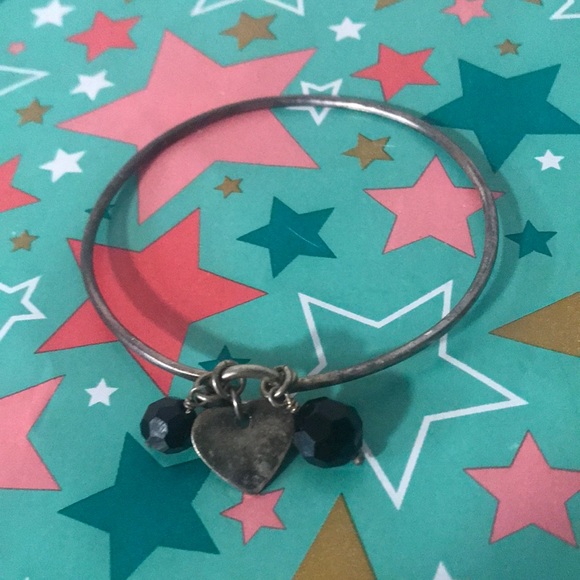 925 Silver | Bangle/Cuff Bracelet | Heart | 2 9/16โ - Picture 3 of 4